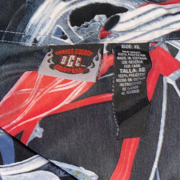 Orange County Choppers Men's Black Graphic Button Down Shirt ❤️ - Picture 4 of 5
